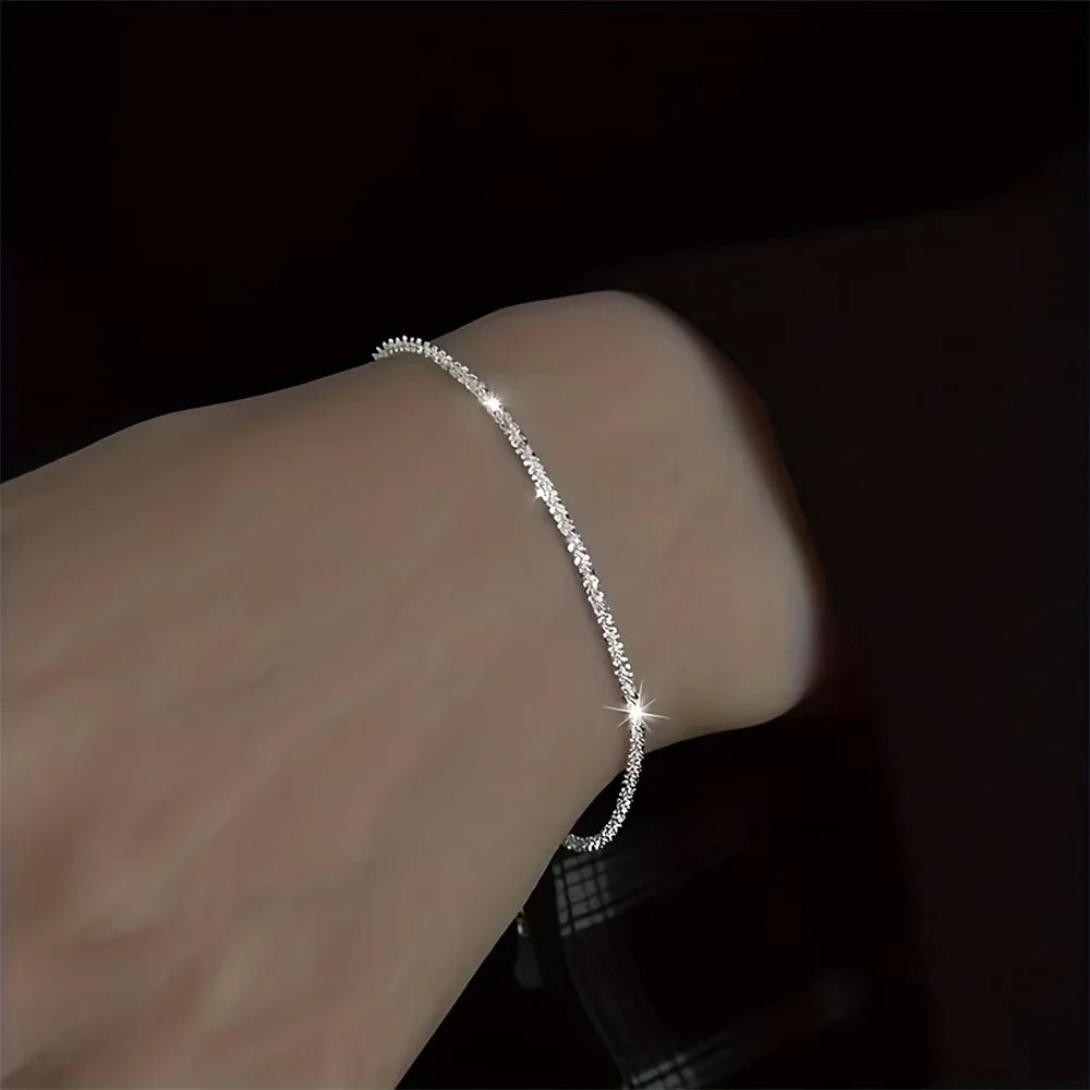 2 PCS Set Imitation Shiny Star Shape Sparkling Copper-Silver Metal Plated Clavicle Chain Necklace-Earrings Set