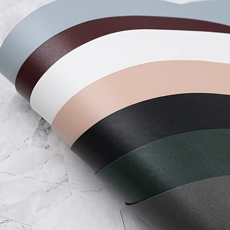 Small Waterproof Soft PU Leather Oblong Oval Shape Solid Color One-Sided Gaming Mouse Pads/Colors-Pink/Black/White/Blue/Brown/Navy Blue/Green