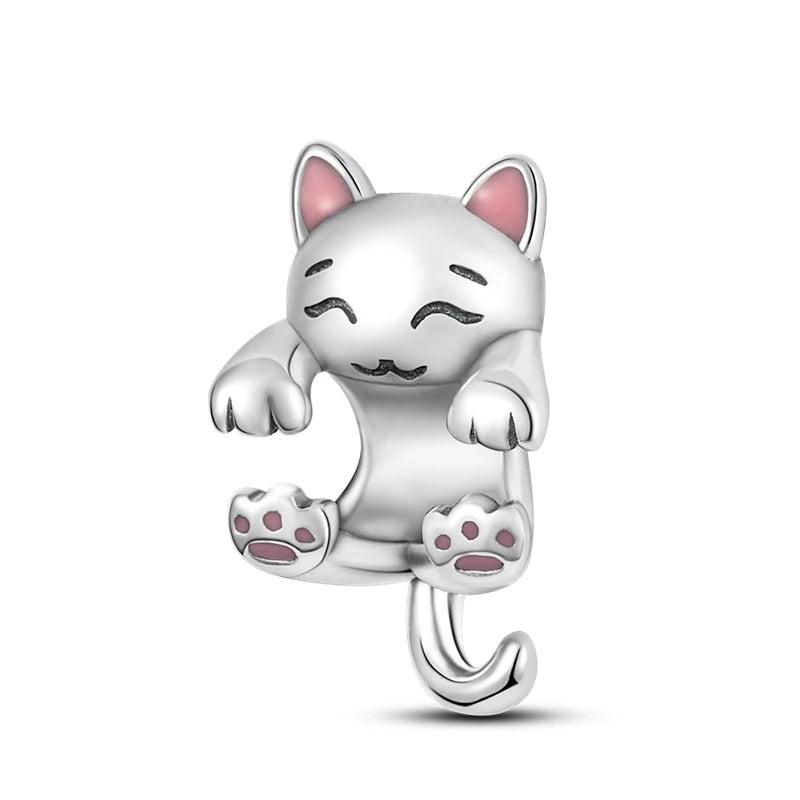 Fine Irregular Silver Plated Round Charms-Pendants Rope Link Bracelets/Colors-Silver/Pink/Multicolor/Floral/Animal