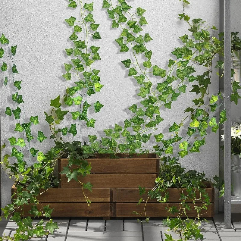 30PCS Plastic-Silk Artificial Non-Flowering Green Rattan Hanging IVY Leaf Vines