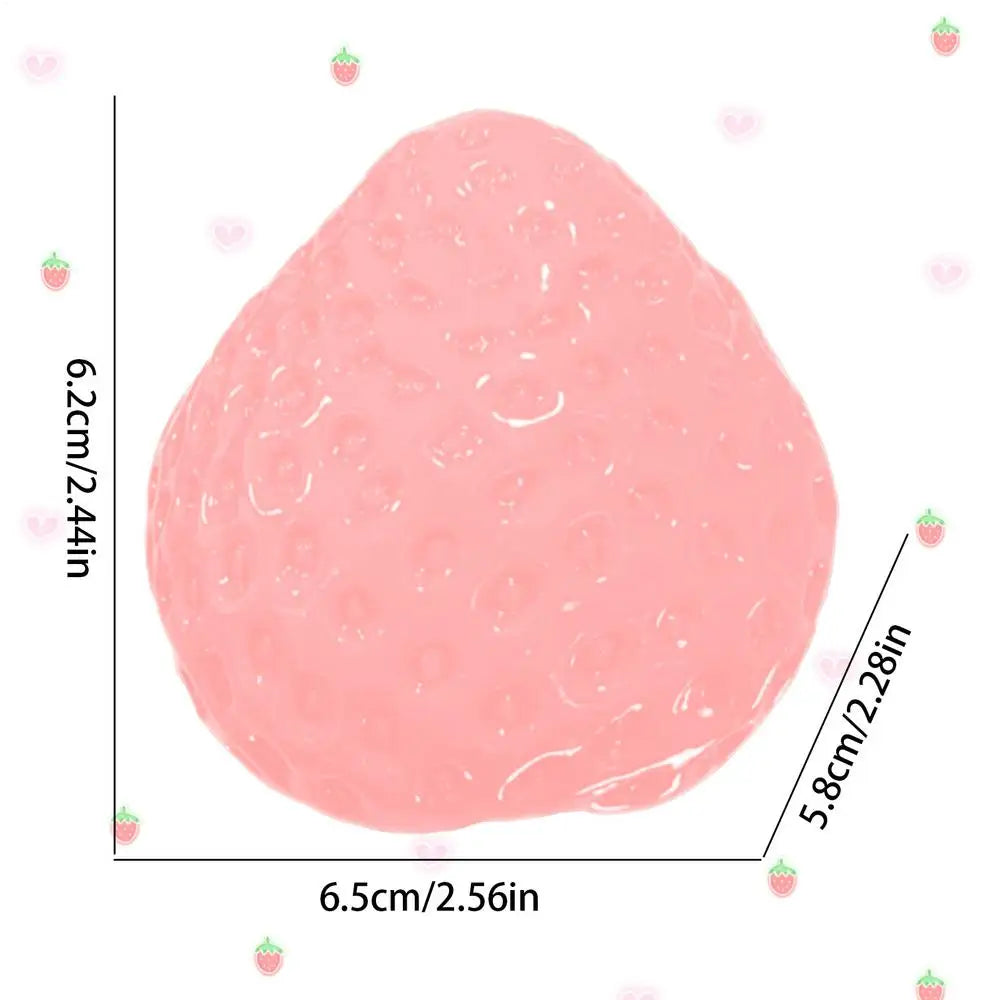 TPR Plastic Cute Squishy Realistic Red-Pink Strawberry Mochi Squeeze Simulating Slow Rebound Anxiety-Stress Relieving Fidget Toys/Ages: 13-18 + Years Older