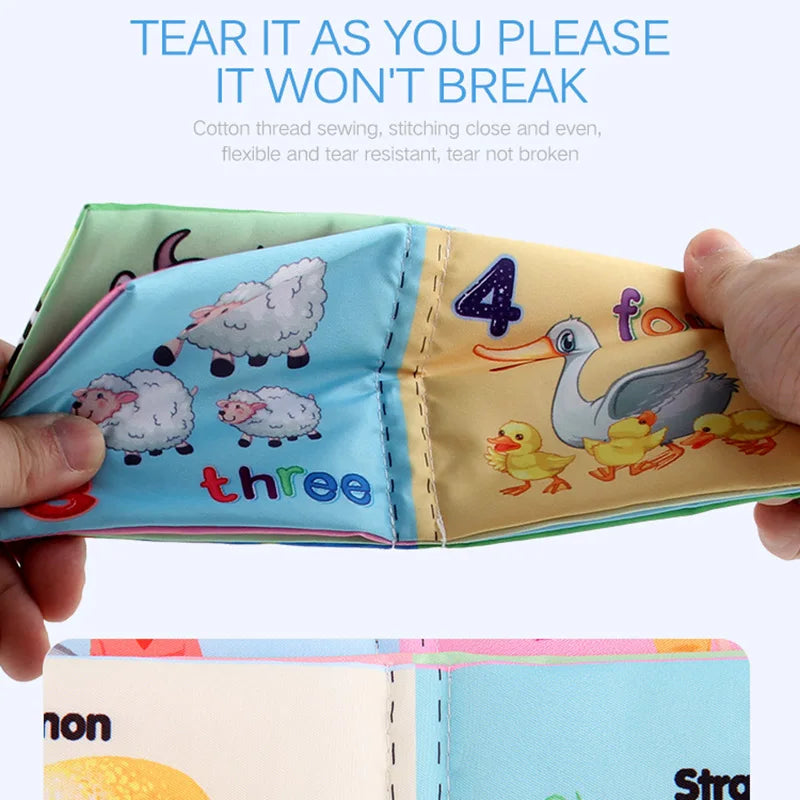 Parent-Babies Soft Fabric Cloth Cognitive Development Early Educational No Tear Book Toys/Washable-Fadeless/Colors-Multicolor/Blue/Pink/Animal
