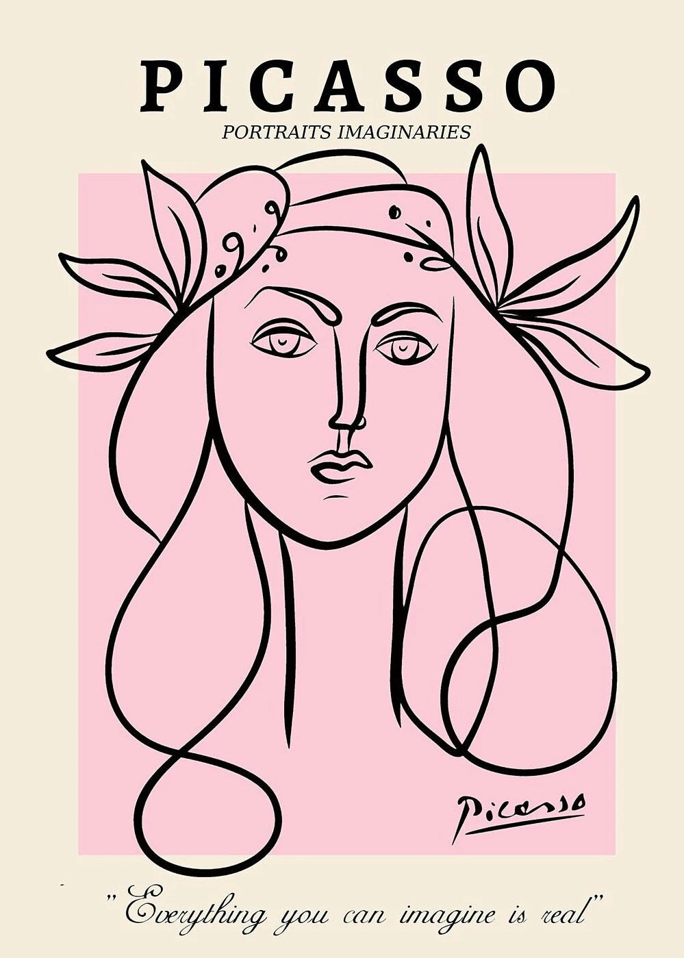 Unframed Rectangle Retro Watercolor Canvas Pablo Picasso Exhibition Prints/ 4 Sizes/Colors-Beige/Black/White/Multicolor