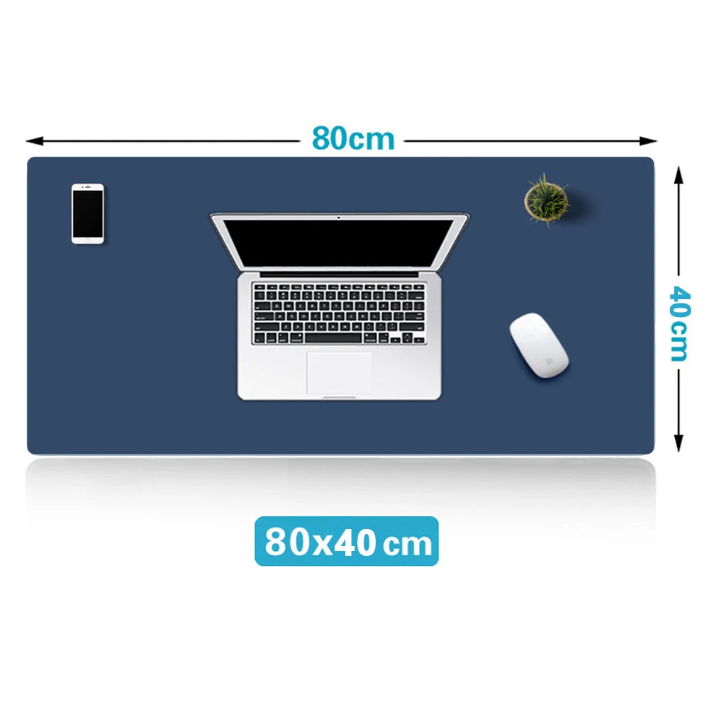 XXL Rectangle PU Leather Mouse Pad For Gaming/Computer Work/Colors-Gray/Blue/Black/Size: 80cm X 40cm