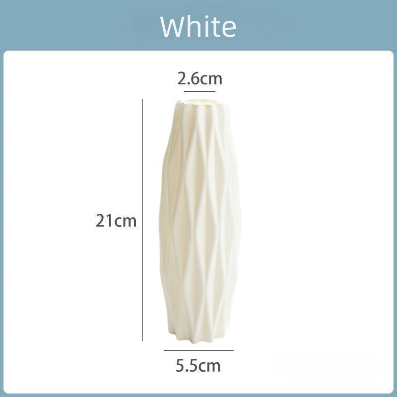 Round Tall Imitation Ceramic Diamond Plastic Vases/Colors-White/Pink/Green