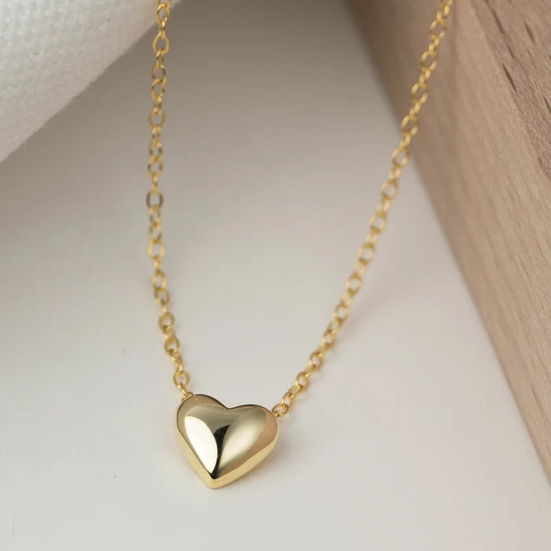 TrustDavis Girls Real 925 Sterling Silver Necklace Butterfly Heart Pendant Birthday Gift for Women Daughter Jewelry DS4036