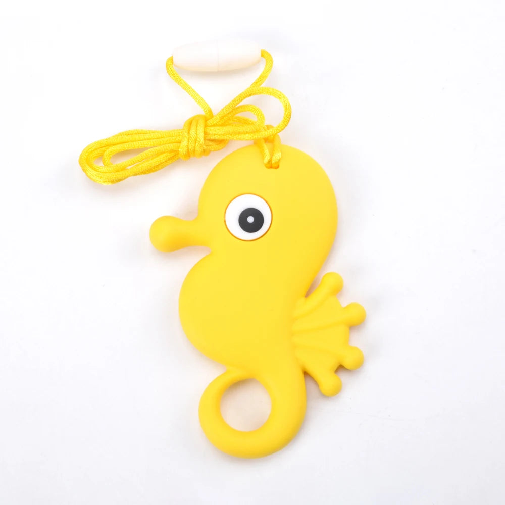 Animal Shaped Baby Silicone Teether Necklaces/Ages: Newborn-3 Years Old/Colors-Multicolor/Brown/Blue/Green/Purple/Pink