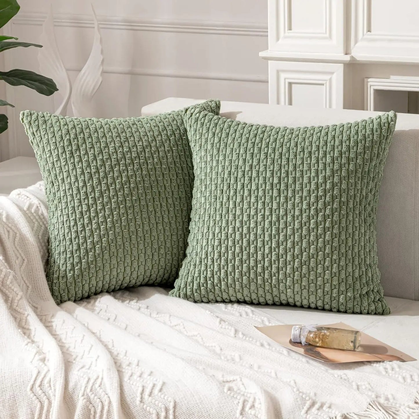 Polyester Striped Solid Throw Pillow Cover 20x20 Inches/Colors-Striped Solid Green/Striped Khaki/Striped Solid Dark Gray/Striped Solid Beige/Striped Solid Yellow/Striped Solid Pink/Striped Solid Orange/Striped Solid Gray