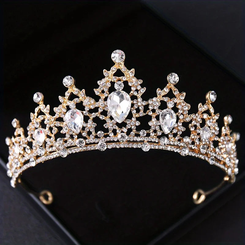 Adult Women Handmade Zinc Alloy Crystal-Rhinestone Bridal Hair Tiaras/Colors-Silver/Red/Blue/Gold/Pink/Floral