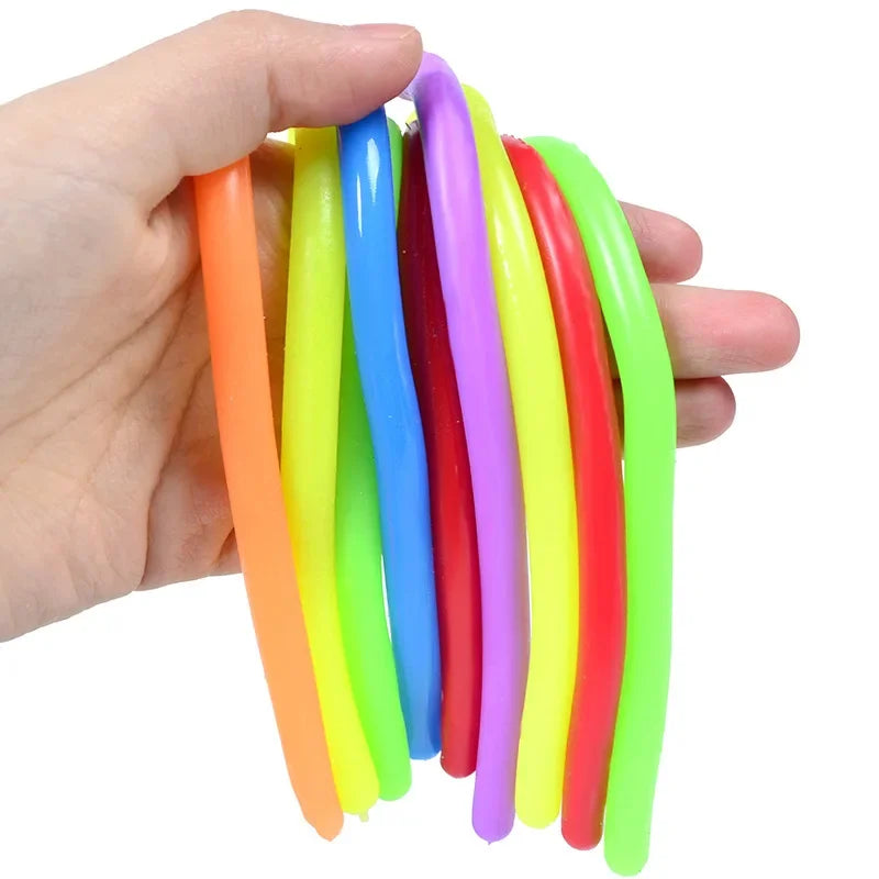 6-12 PCS Set Multicolor Soft Rubber Twistable TPR Stretchable Elastic Rope Relief Stress Fidget Toys/Ages: 7-18 + Years Older