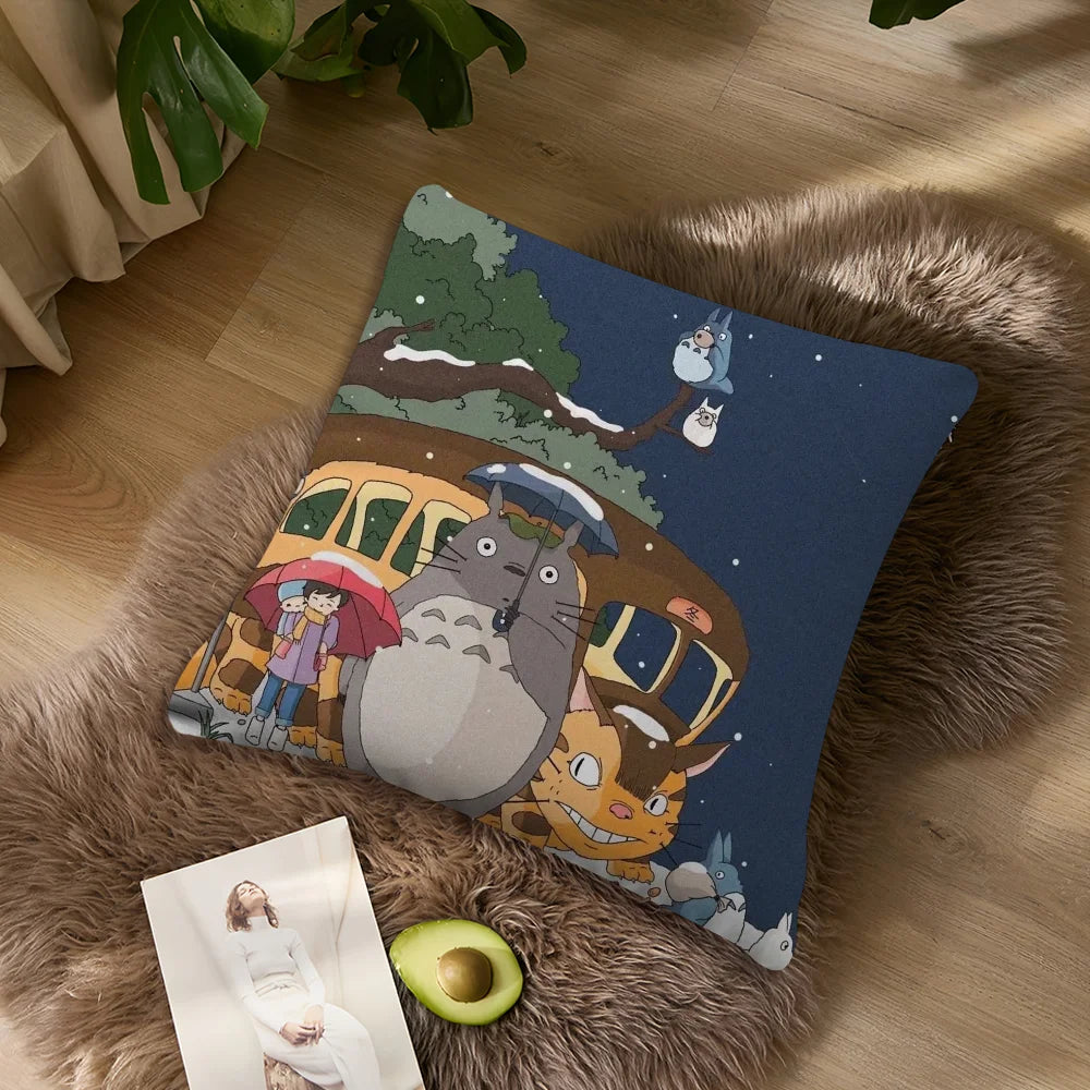 100% Polyester Square Kawaii Cute Pillowcases/ Colors-Multicolor