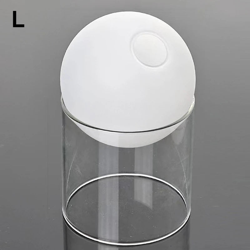 Mini Nordic Tabletop Borosilicate Glass Ecological Round Bottle Vases/Colors-White/Orange/Blue/Clear