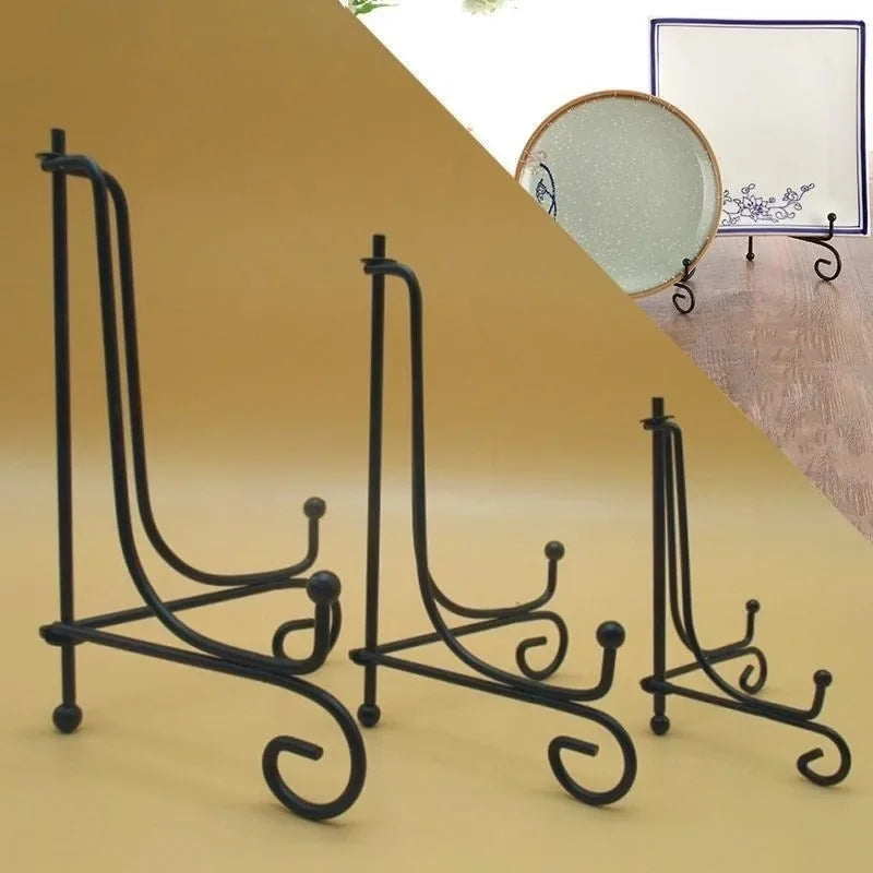 DIY Craft Black Thicken Iron Tube Bracket Foldable Removable Display Stand Holders
