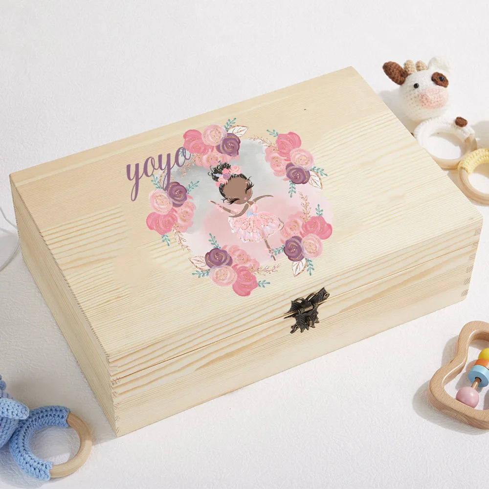 Unisex DIY Craft Babies-Kids All Ages Personalized Locked Floral Nature Wood Durable Hinges Newborn Babies-Adults Keepsake Boxes/Babies Ages: 0-6 Months
