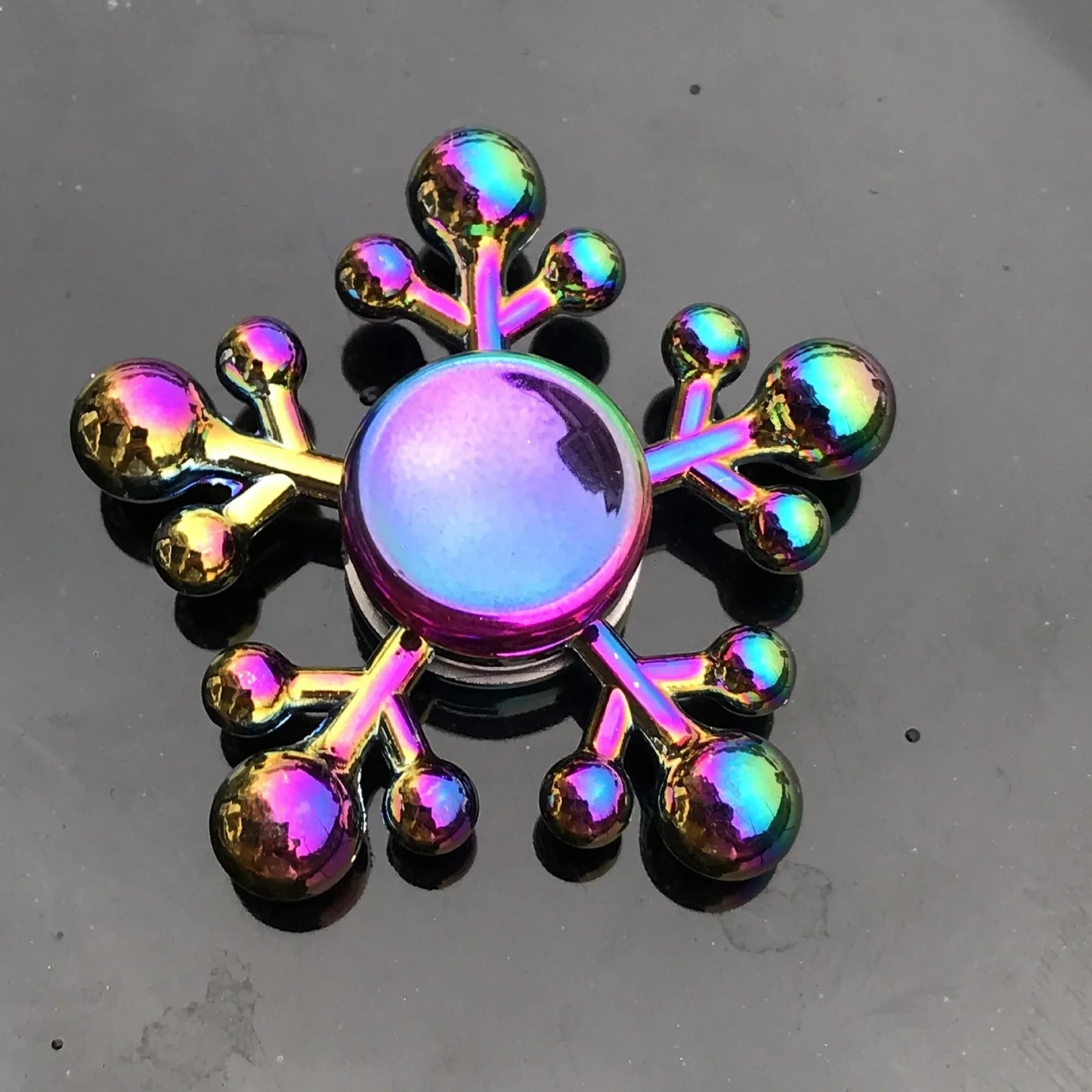 Kids Metal Purple Multicolor Round Fingertip Focus Spinners Anxiety-Stress Relief Fidget Toys/ Ages: 13-18 + Years Older