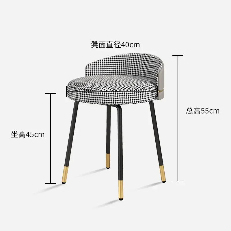 Small Faux Leather Cushion Makeup Chairs w /Iron Legs/Colors-Orange/Beige/Black/Gray