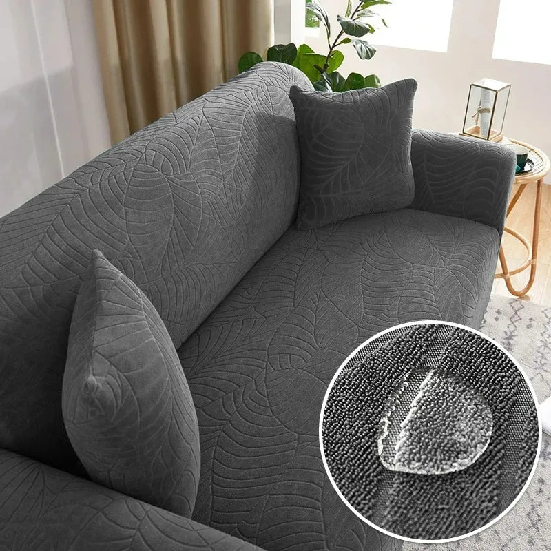 L-Shaped Jacquard Polyester Fabric Fall-Winter Elastic Stretch Sofa Covers /Colors-Gray/Beige/Geometric/Green/Red
