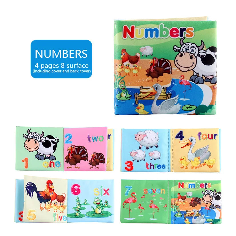 Parent-Babies Soft Fabric Cloth Cognitive Development Early Educational No Tear Book Toys/Washable-Fadeless/Colors-Multicolor/Blue/Pink/Animal