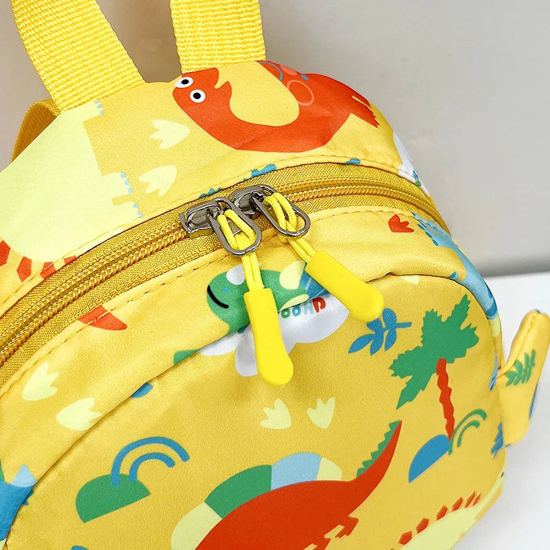 Kindergarteners Mini Zipper Cute Cartoon Baby Dinosaur Nylon Backpacks/ Backpack Straps-Handle/Colors-Red/Black/Green/Pink