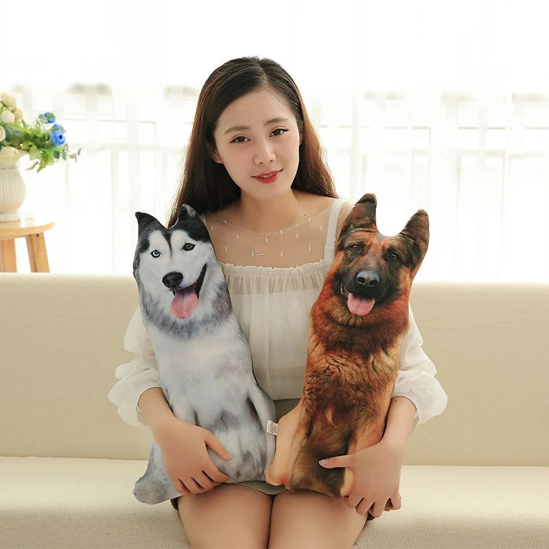 Soft Plush Realistic Cute 3D Cat-Dog Stuffed Animal Cotton Filling Pillows/Ages: 13-18 Years Old + Adults