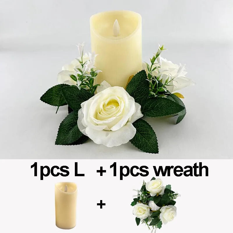 2 PCS Set Plastic Large Ivory Round LED Electronic Wax Warm Glowing Flameless Candles/3-AAA Batteries Not Included/ /Bulbs Not Included
