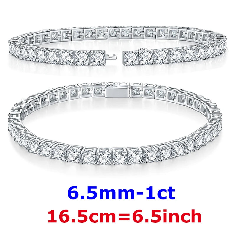 DJMAX 3-6.5mm Full Moissanite Tennis Bracelet For women Original 925 Sterling Silver Man's Moissanite Tennis Chain New 2023