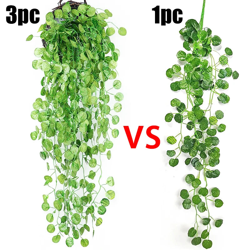 Green Plastic Non-Flowering Artificial Hanging Ivy Magnoliopsida Climbing Vine