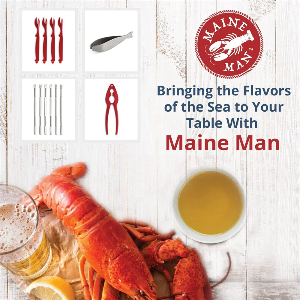 Kitchen Maine Man Seafood Lobster-Crab Cracker Pliers/Colors-Red/Silver