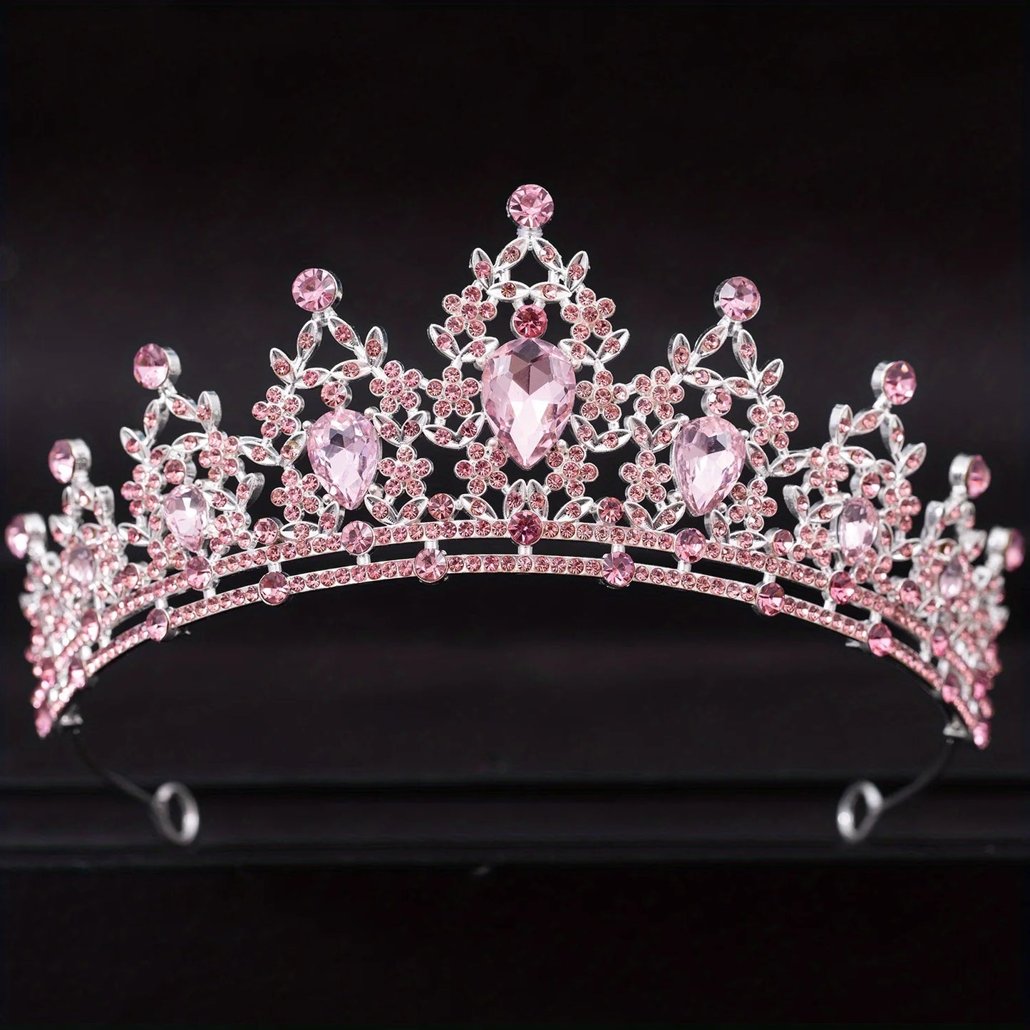 Adult Women Handmade Zinc Alloy Crystal-Rhinestone Bridal Hair Tiaras/Colors-Silver/Red/Blue/Gold/Pink/Floral