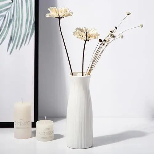 Nordic Modern Plastic Bottle Flower Vases/Colors-White/Clear