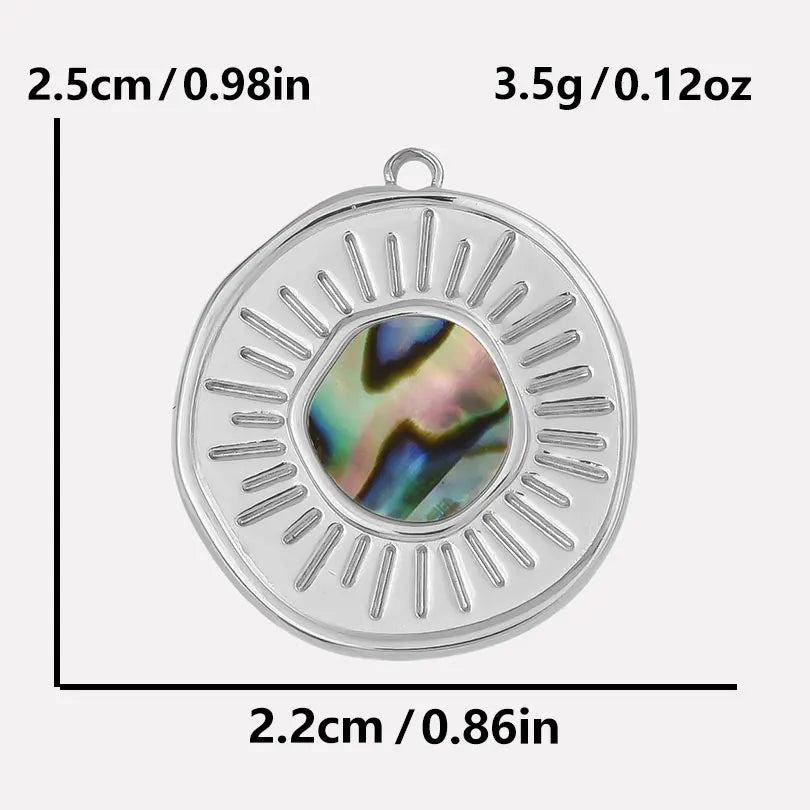 4-5PCS Women Imitation Geometric Stainless Steel Natural Crescent Moon/ Sun/ Heart Pendants