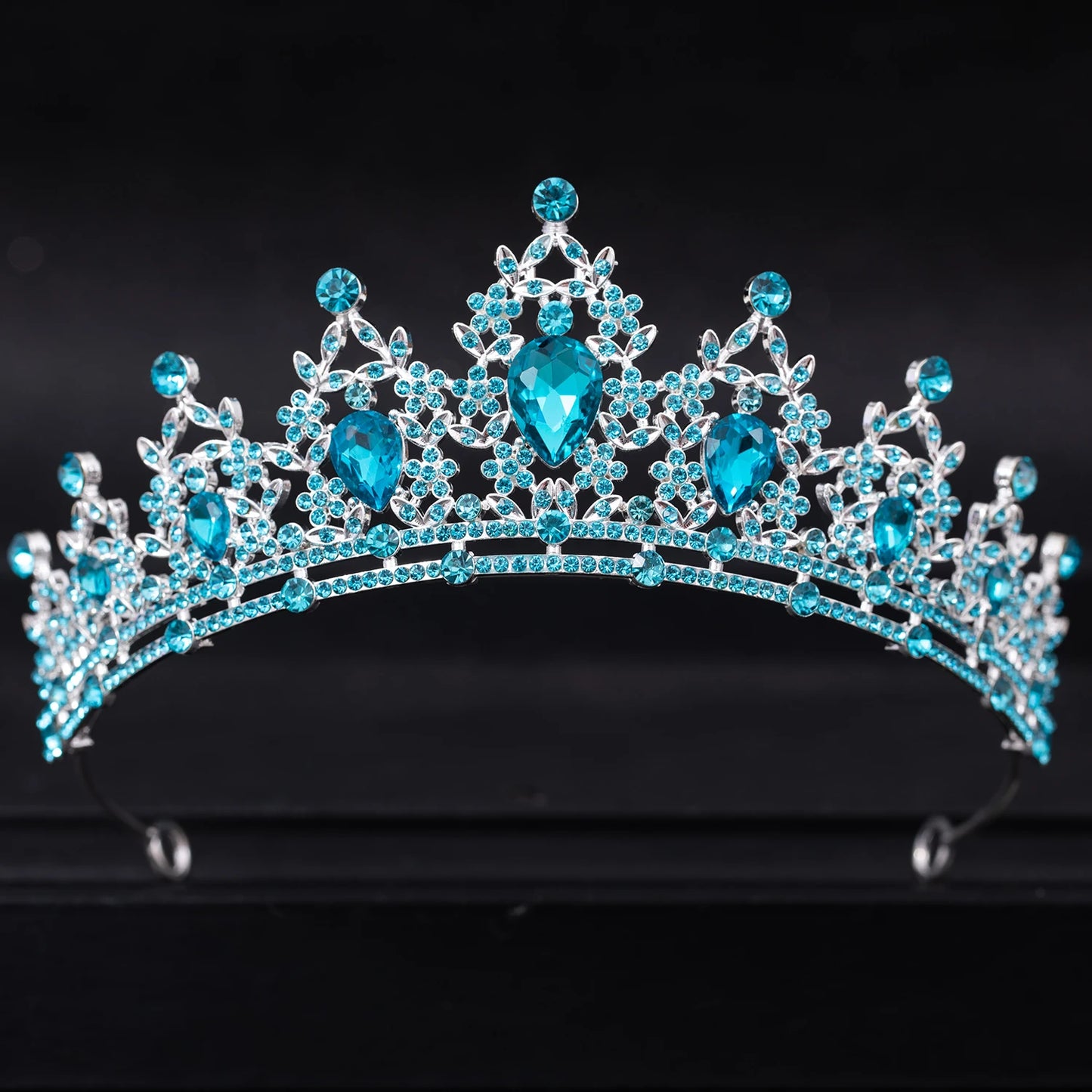 Adult Women Handmade Zinc Alloy Crystal-Rhinestone Bridal Hair Tiaras/Colors-Silver/Red/Blue/Gold/Pink/Floral