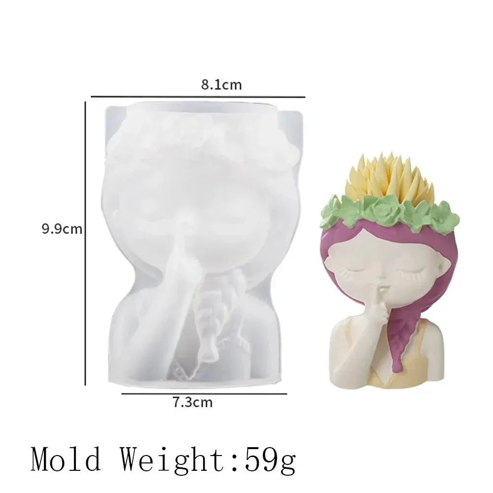 Milky Garland Girls Sleeping Beauty Potted Silicone Craft Molds