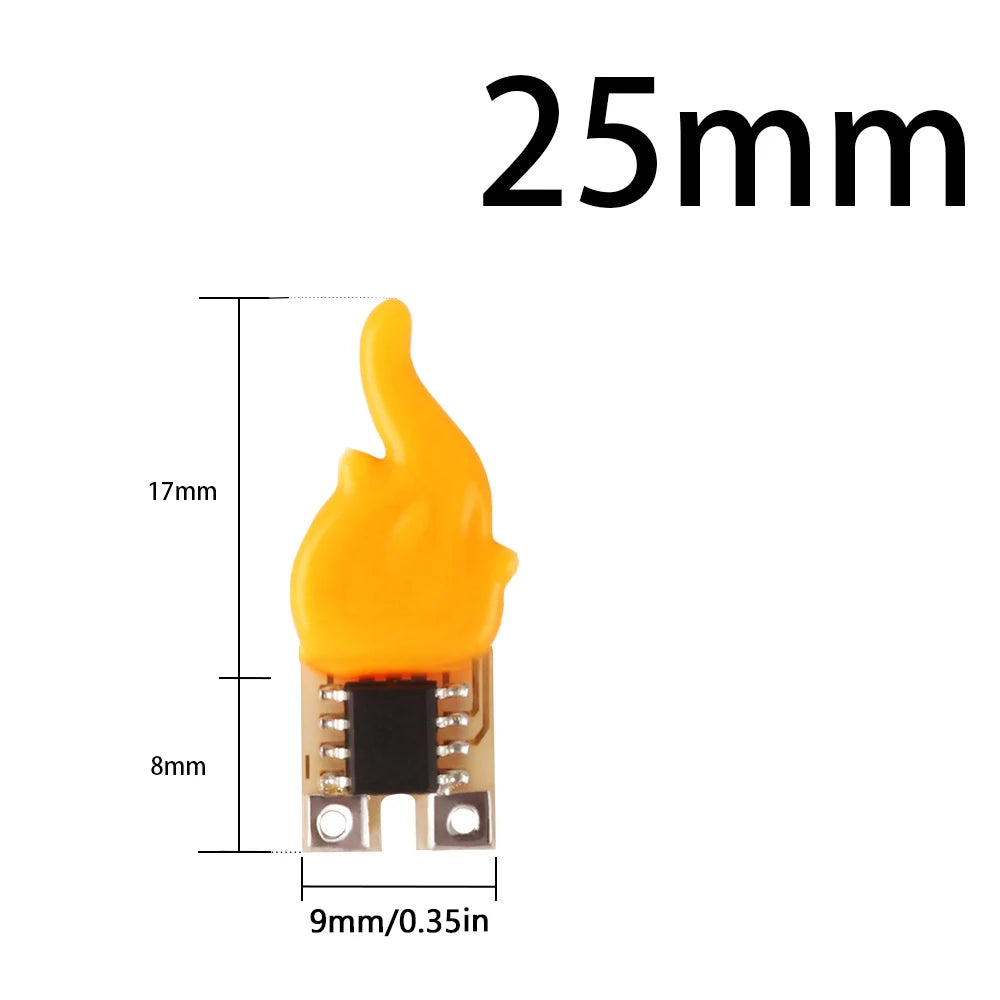DIY Realistic Round Yellow-Orange Flickering Candle Flame LED Micro-Chip Wick Non-Waterproof Candles
