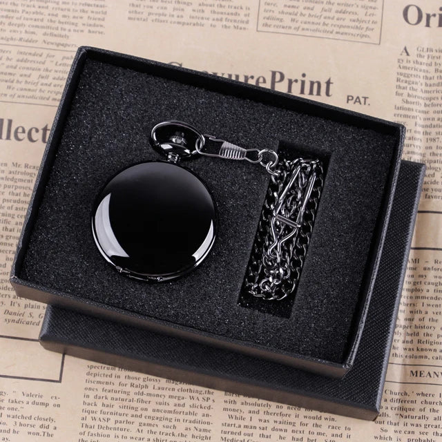 SHUHANG Adults Vintage Waterproof Antique Quartz 12 Hour Display Glossy Gold Round Shaped Metal Alloy Case Plastic Face Pendant Chain-Pocket Watches /Colors-Black/Silver/Gold/With-Without Box
