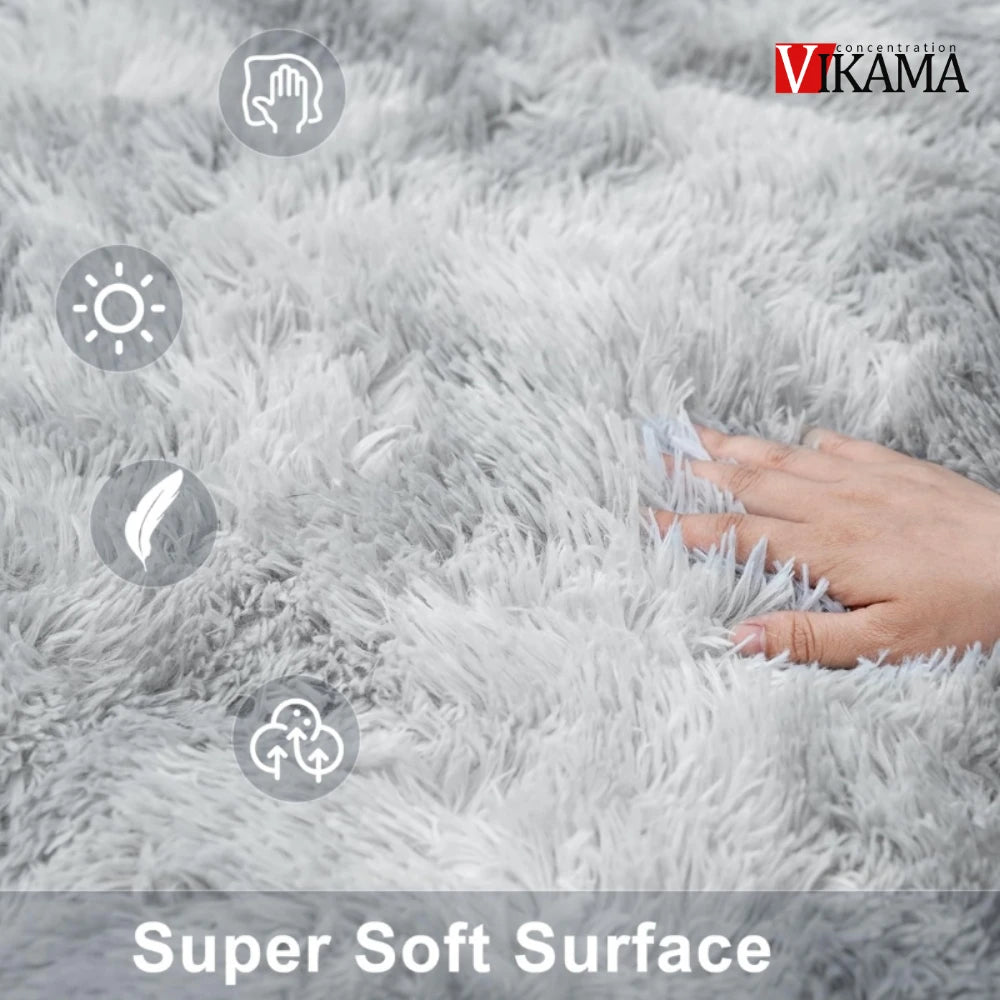 Modern Soft Plush Hand-Machine Washable Indoor Non-Slip Fade Resistant Polyester Rainbow Solid Color Rugs/Colors-Pink/ Gray/ Beige,/Multicolor/Blue/10 Sizes To Choose