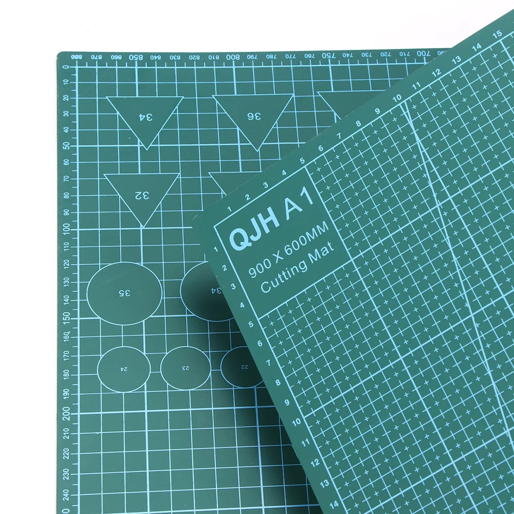 QJHA1 Model Green DIY Craft Grid-Lines Sewing-Quilting-Leathercraft Double-Sided Self-Healing PVC Protective Cutting Mats
