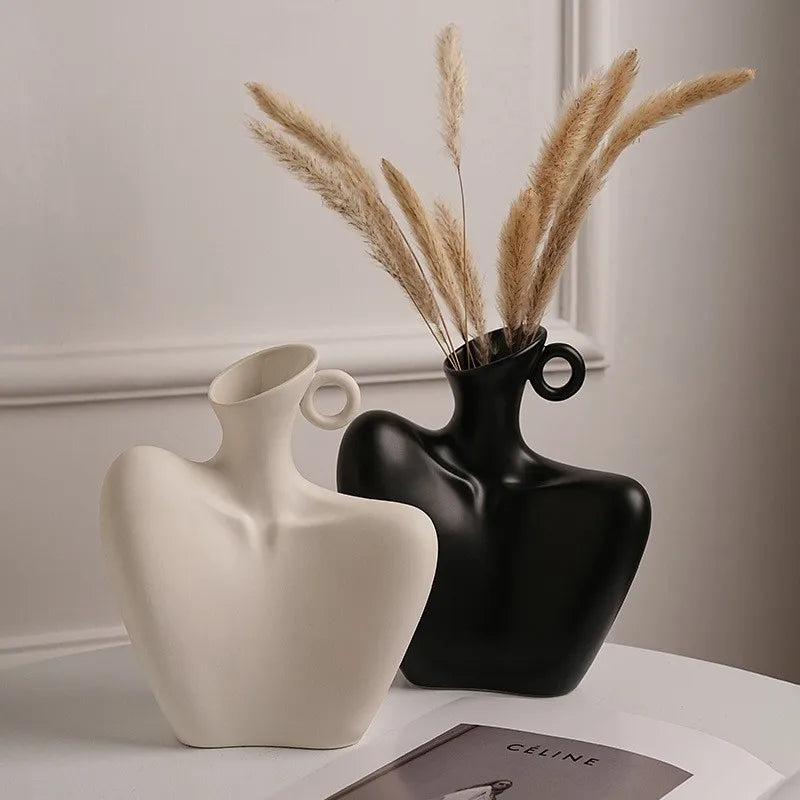 New Creative Human Vase Living Room Flower Arrangement Container Ceramic Flower Pot Decoration Home Decoration Accessories