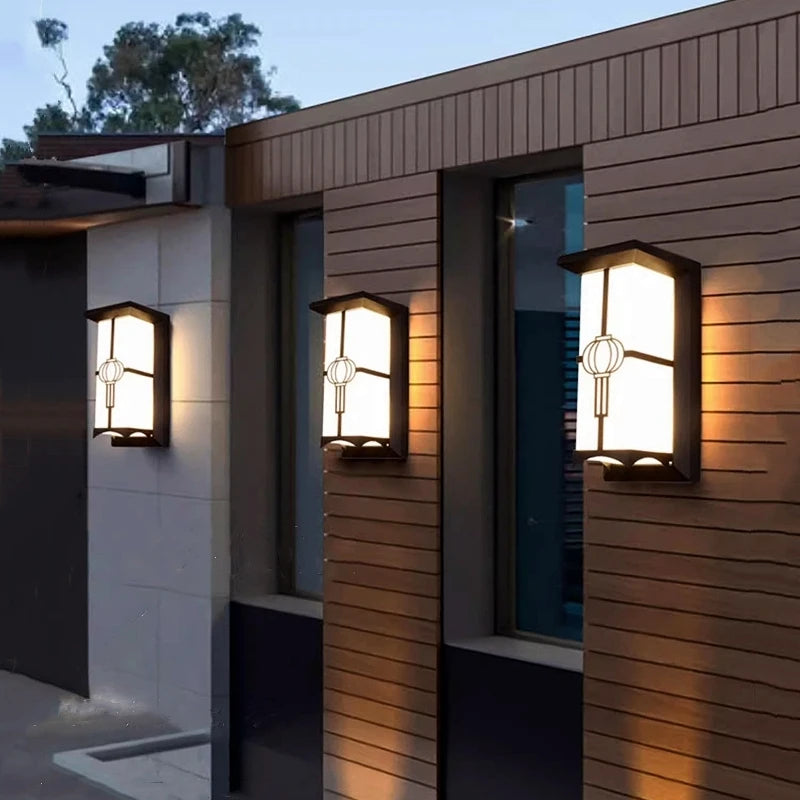 Modern LED Outdoor Wall Lamp IP65 Plastic Waterproof Porch Front Door Sconce Garden Terrace Balcony Exterior Decor Wall Lighting