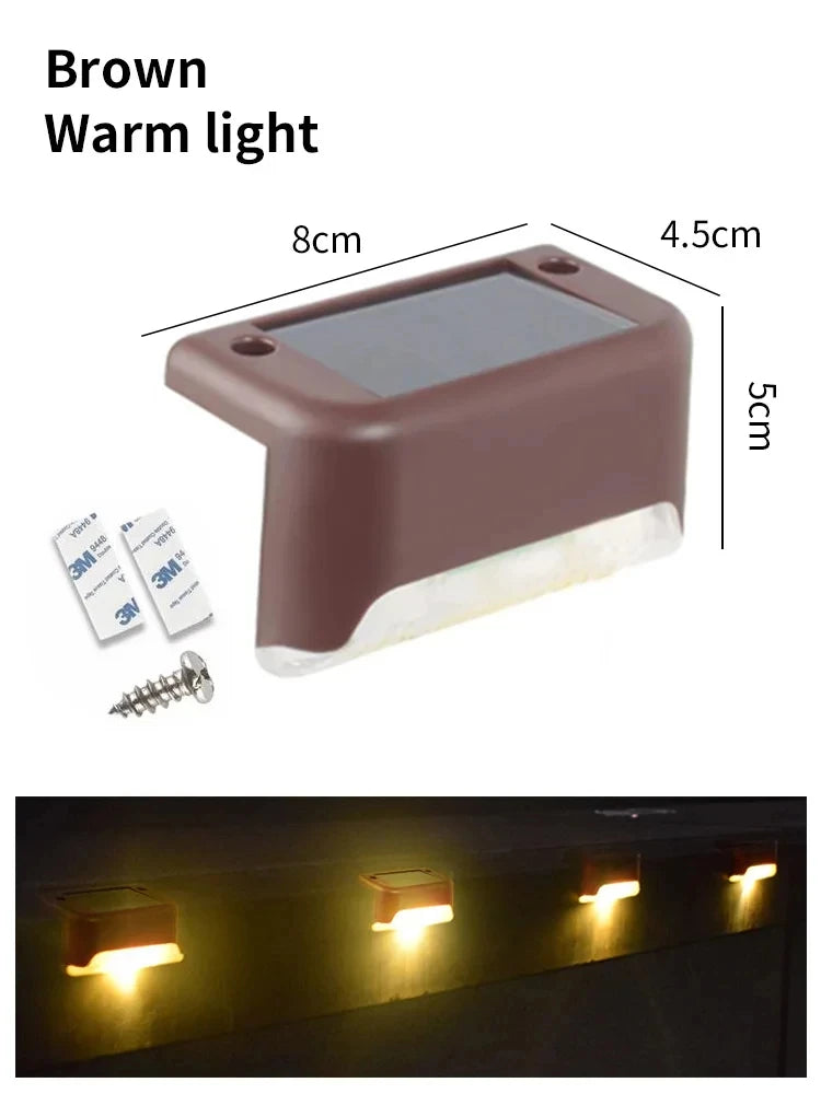Modern intelligent Cool Light Control 1-2-4 PCS Waterproof IP44 Protection LED Solar Powered Deck Stairs Lights/ Colors-Black/Brown/Multicolor