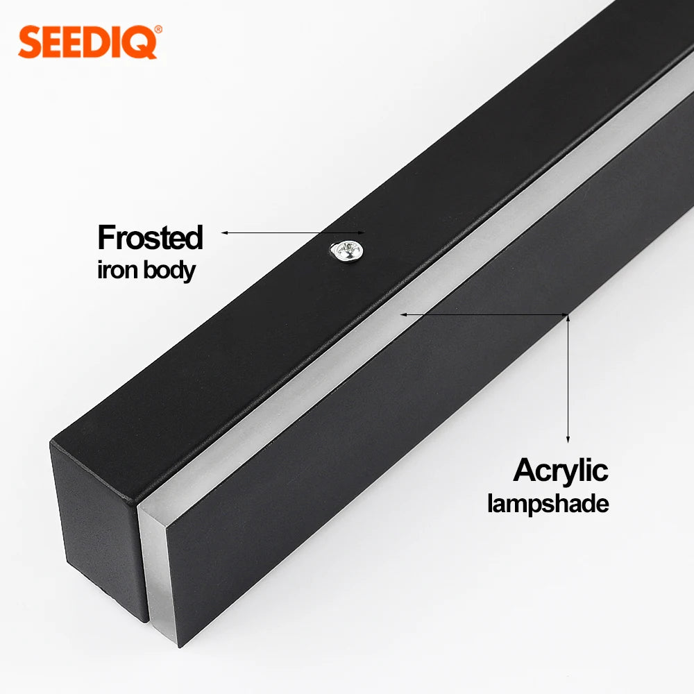 Outdoor Wall Light IP67 Waterproof Modern Wall Lamp AC85-265V Porch Light Gate Light 1800 2000mm Long Black Wall Light Outdoor