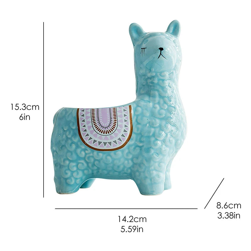 No-EN-Name-Null Home Garden Indoor Resin Not Coated Finish Desktop Cute Ceramic White-Alpaca Purple Saddle Animal Mini Succulent Planters/Colors-Animal/Geometric/Purple