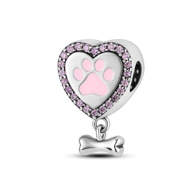 Fine Irregular Silver Plated Round Charms-Pendants Rope Link Bracelets/Colors-Silver/Pink/Multicolor/Floral/Animal