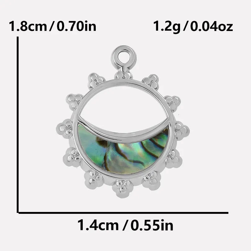 4-5PCS Women Imitation Geometric Stainless Steel Natural Crescent Moon/ Sun/ Heart Pendants