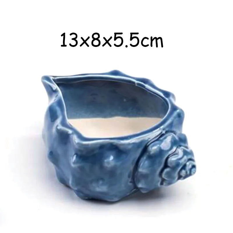 European Style Cute Fleshy Flowerpot Pocelain Blue Fish Macetas Vase Home Garden Mini Bonsai Cactus Flower Pot Balcony Decor