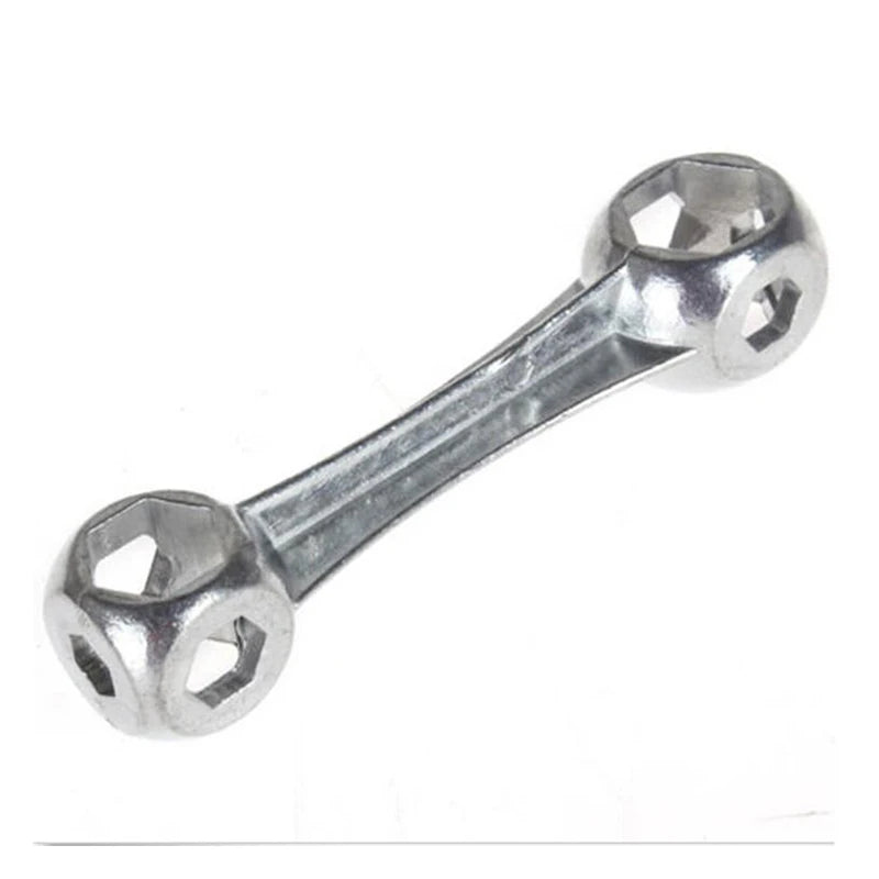 HUXUAN 10-In-1 Mini Silver Galvanized Steel Bicycle Hexagon Repair Double End Wrenches