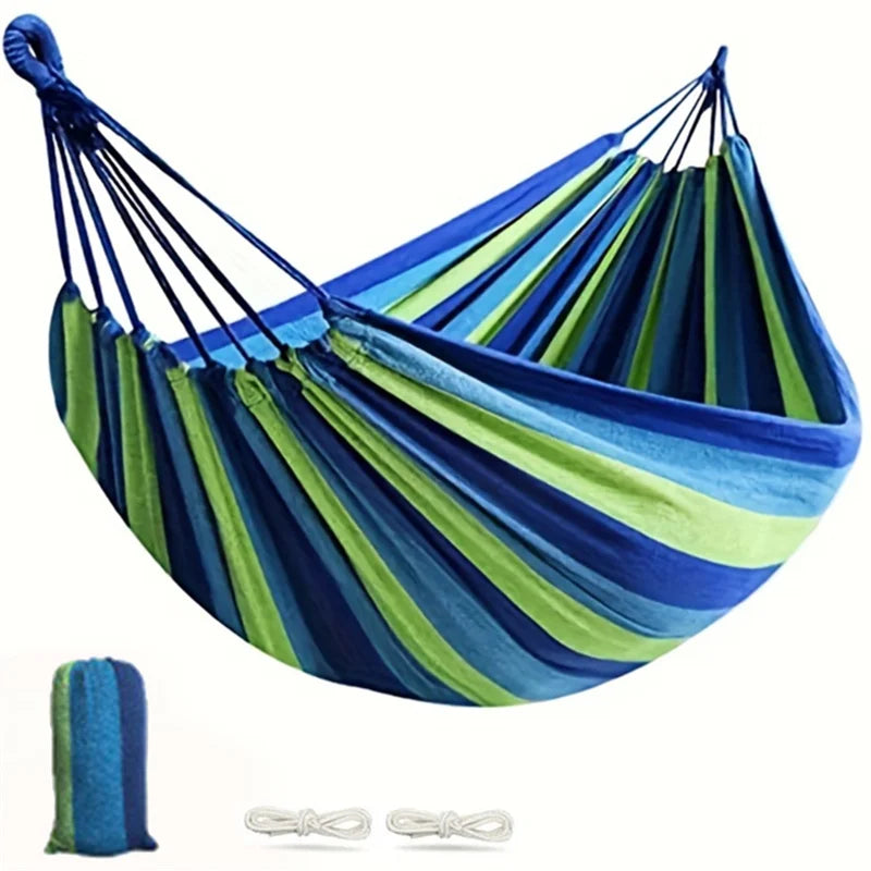 No-EN-Name-Null Outdoor One Person Portable High Strength Parachute Canvas Soft Fabric Hanging Beds Multicolor Hammocks /Colors-Striped/ Multicolor/ Red/Blue