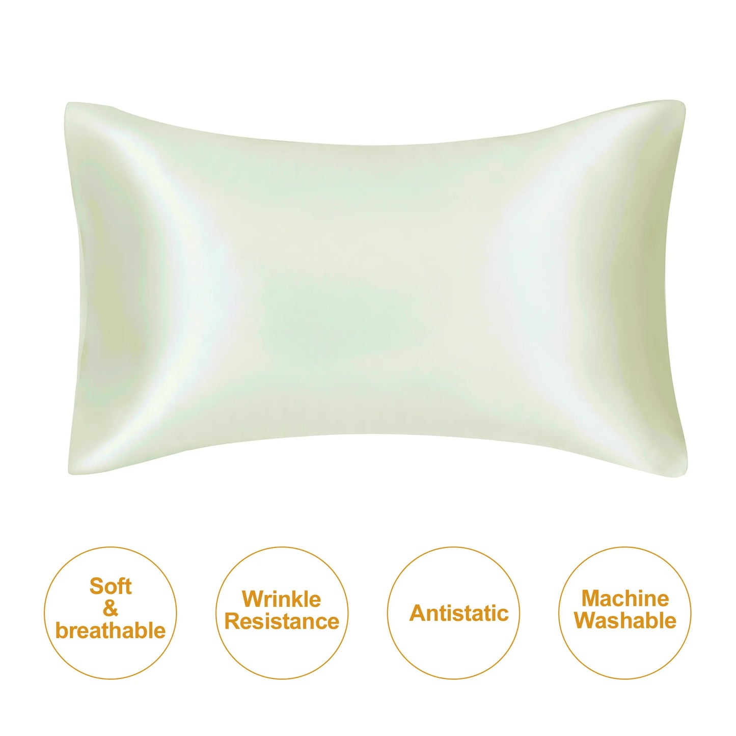 Juwen Silk Stain Pillowcases Covers/Colors-Purple/Pink/Beige/White/ Blue/Black/Standard Queen Machine Washable/ Tumble Dry