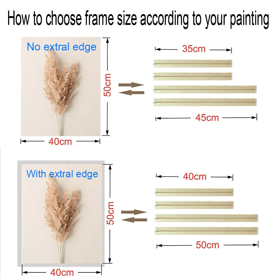 Unisex DIY Craft Single Rectangle Nature Wood Frames For Canvas Oil-Water Painting Kits /Colors-Brown/Beige