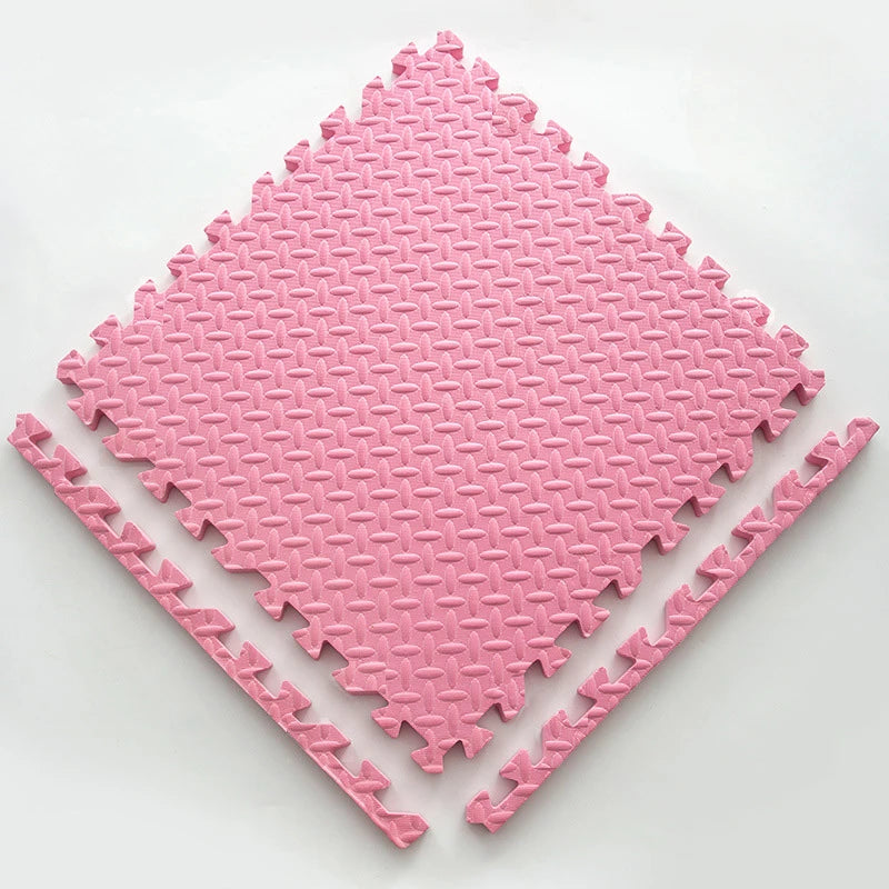 12 PCS Set EVA Waterproof Non-Toxic Flexible Soft Foam Interlocking Squares Tile Playmats/Ages: Newborn 0-3 Years-Older/Colors-Blue/Pink/Yellow/Multicolor/Geometric